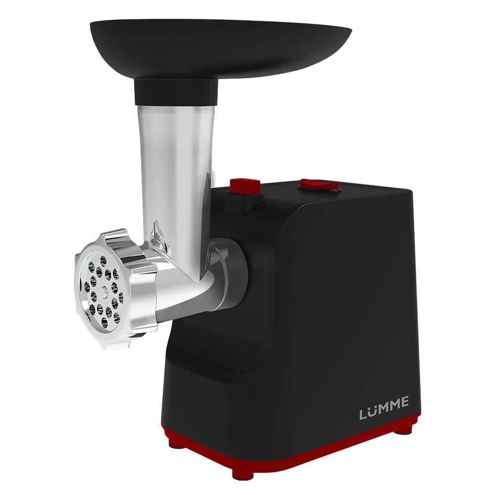 Черный мясорубка LUMME LU-MG2111A /2400Вт/ насадки для кеббе и колбас/ черный, красный