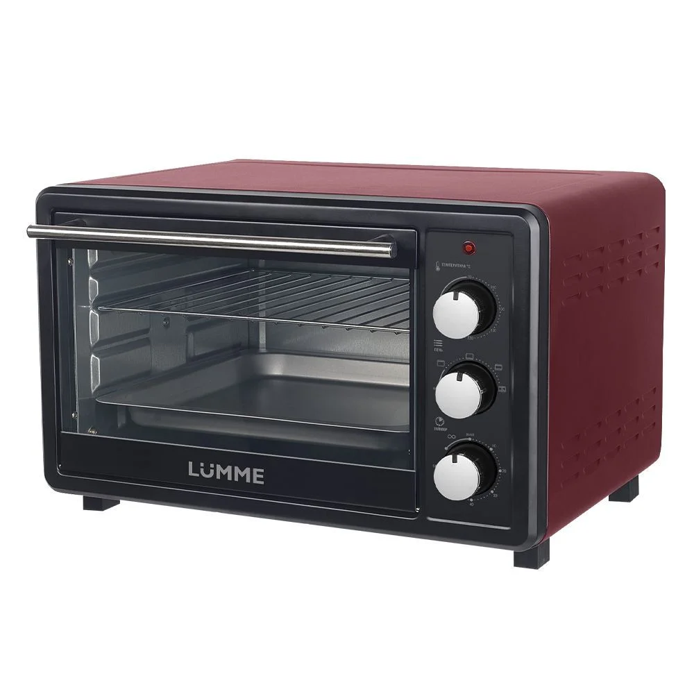 Черный духовой шкаф LUMME LU-EO1715B / 1800 Вт/ Объем: 30 л/ 4 нагревательных элемента/ 4 режима