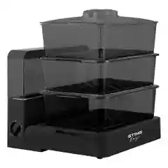 Черный пароварка STINGRAY ST-FS755B /1800Вт/ складная конструкция/ объем 16,5л/ 3 чаши по 5,5л