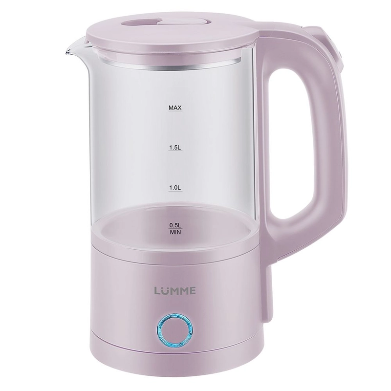Чайник электрический стеклянный LUMME LU-4105 /1800W/ 1,8л/ розовый
