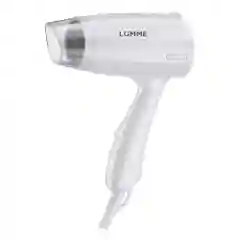 Белый фен LUMME LU-HD1063A MAX 1800W 2 режима работы, складная ручка / белый жемчуг