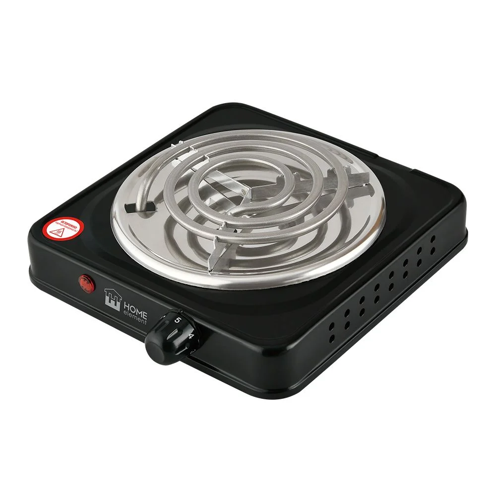 Черный электрическая плитка настольная HOME ELEMENT HE-HP718B , d14 см, черный