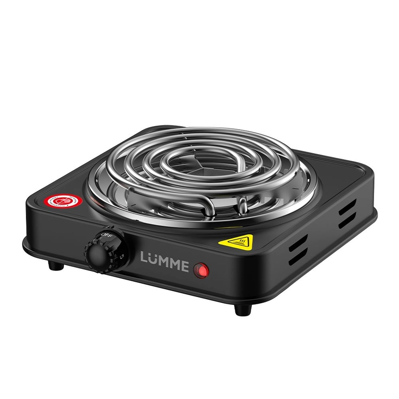 Электрическая плитка LUMME LU-HP3718A /1800W /1 конфорка спираль /диаметр 15 см. /черный