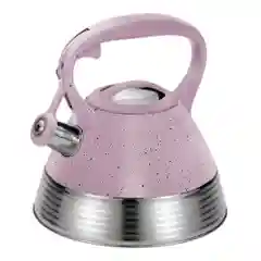 Чайник со свистком MARTA MT-3046 3 л, нерж. сталь, розовый мрамор