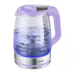 Прозрачный чайник электрический стеклянный LUMME LU-158 1800W/ 2,2л/ лиловый аметист