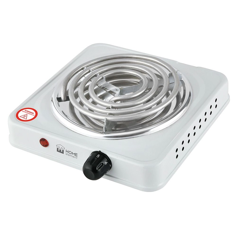 Электрическая плитка настольная HOME ELEMENT HE-HP719B , d 14 см, белый