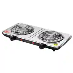 Серебряный плитка электрическая LUMME LU-HP3709A настольная, 2 конфорки, сталь