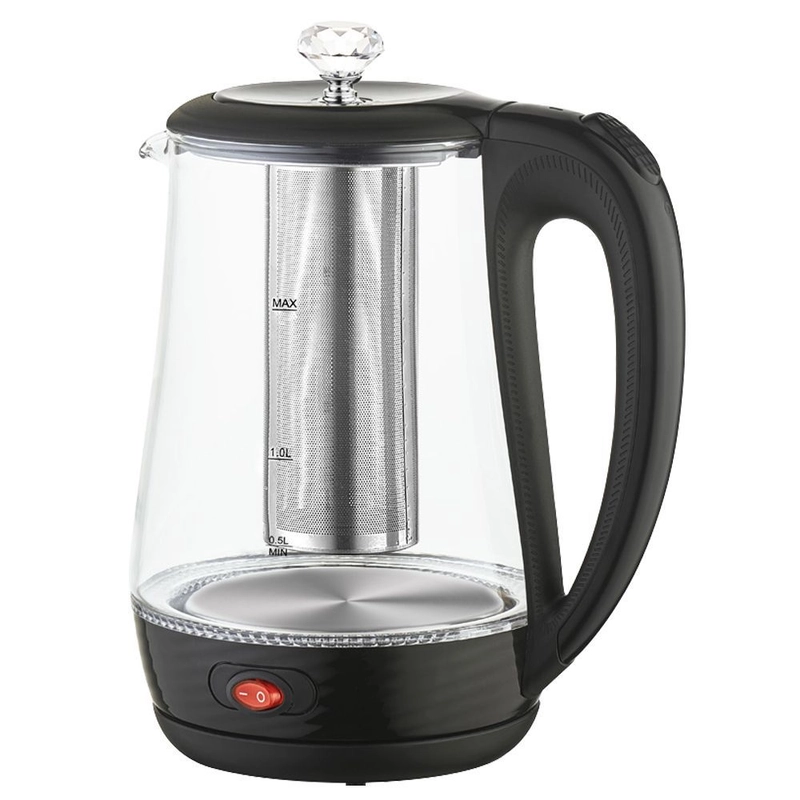 Чайник электрический MARTA MT-4642 стеклянный/ 2200W/ Объем-1,8л/ черный чайник