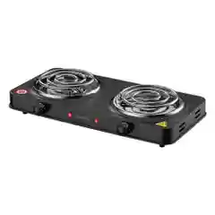 Черный плитка электрическая настольная MARTA MT-HP4233A, 2 конфорки, 2400Вт, черный