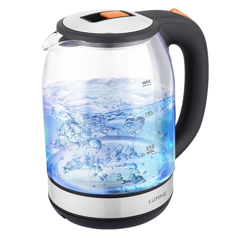 Чайник электрический стеклянный LUMME LU-4104 / 1800W/ 2,0л/ темный янтарь