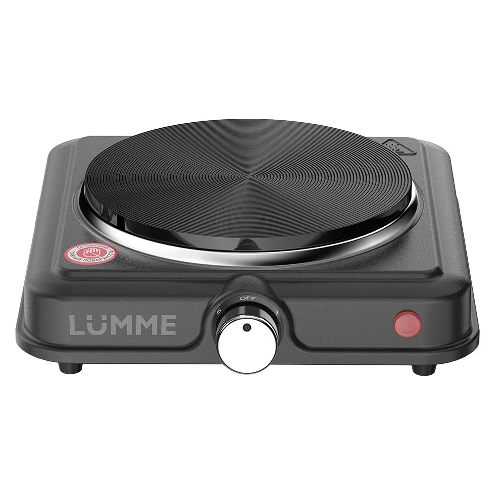 Черный электрическая плитка LUMME LU-HP3704A 1200W, 1 конфорка - чугун, диаметр - 15,5 см. черный