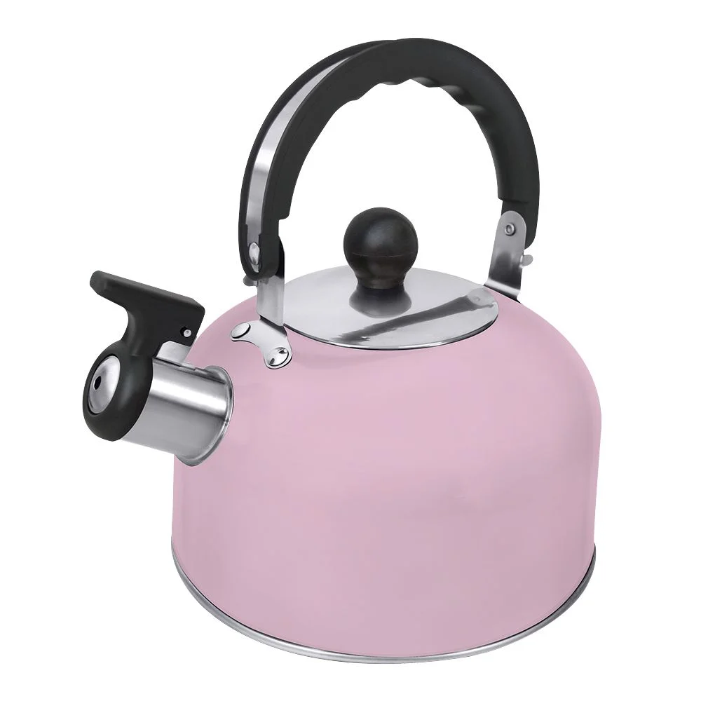 Серый металлик чайник со свистком HOME ELEMENT HE-WK1604B, розовый матовый