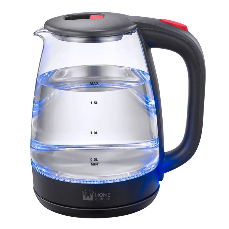 Чайник электрический HOME ELEMENT HE-KT2310 стеклянный/ электрочайник 1,8л, красный рубин