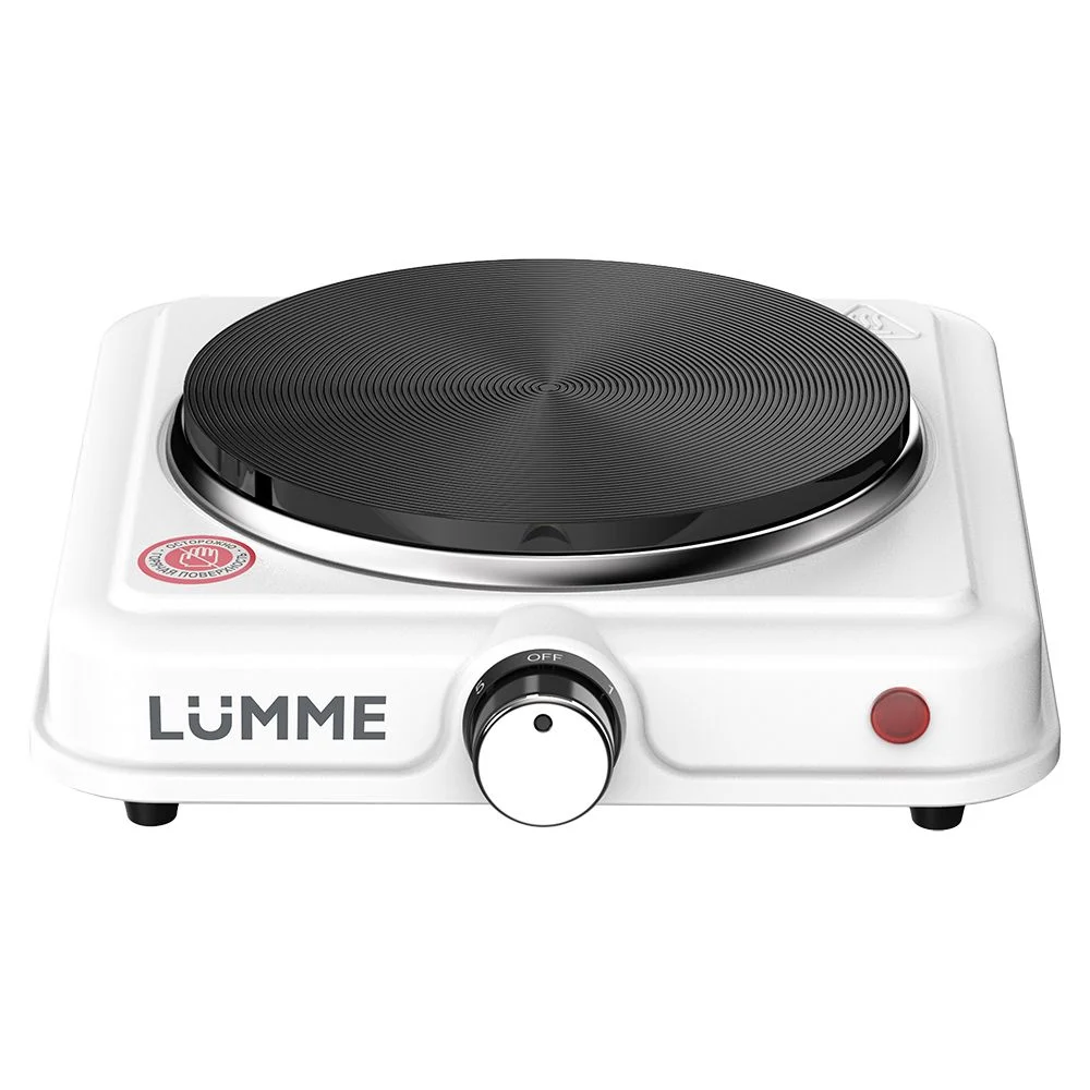 Белый электрическая плитка LUMME LU-HP3704A 1200W, 1 конфорка - чугун, диаметр - 15,5 см. белый