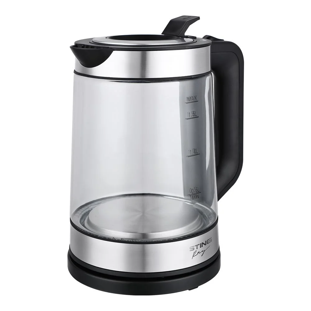 Черный электрический стеклянный чайник STINGRAY ST-KT3007A 2200 Вт/ 1,7л/ черный жемчуг