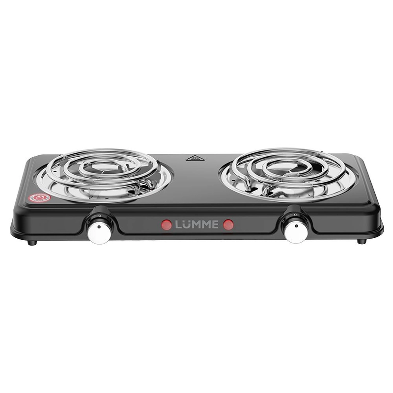 Электрическая плитка LUMME LU-HP3705A 2400W, 2 конфорки - спираль, диаметр - 13 см, черный