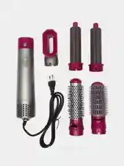 Серебряный фен мультистайлер Hot Air Styler 5в1 и 3в1