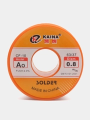 Припой KAINA A 0.8мм Sn63/Pb37 с флюсом CF-10 34гр