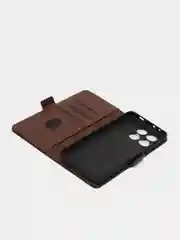 Коричневый чехол-книжка для Xiaomi Poco X6Pro 5G (Сяоми Поко Х6Про) с боковым магнитом