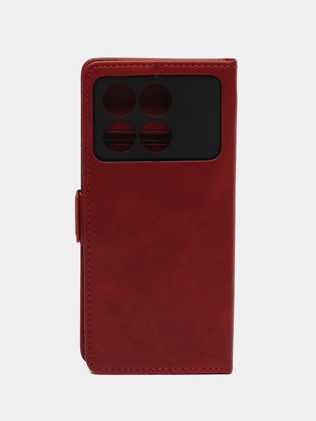 Красный чехол-книжка для Xiaomi Poco X6Pro 5G (Сяоми Поко Х6Про) с боковым магнитом