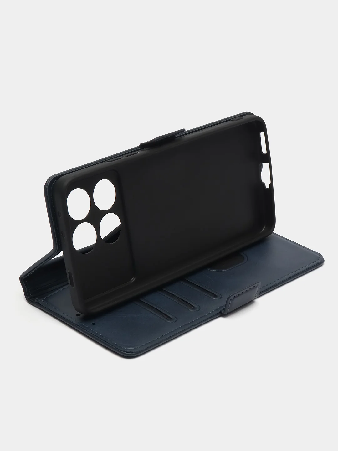 Синий чехол-книжка для Xiaomi Poco X6Pro 5G (Сяоми Поко Х6Про) с боковым магнитом