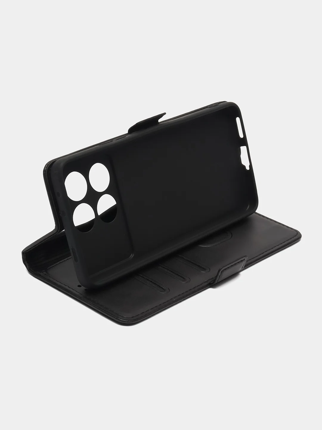 Черный чехол-книжка для Xiaomi Poco X6Pro 5G (Сяоми Поко Х6Про) с боковым магнитом