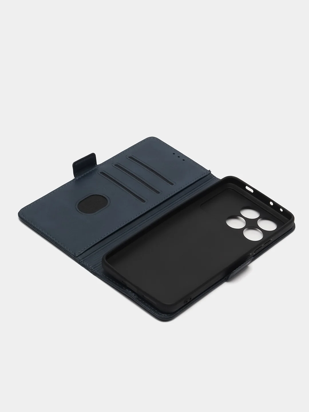 Синий чехол-книжка для Xiaomi Poco X6Pro 5G (Сяоми Поко Х6Про) с боковым магнитом
