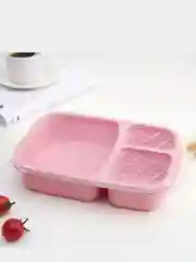 Розовый ланч-бокс 22х15х5см, 3 отделения