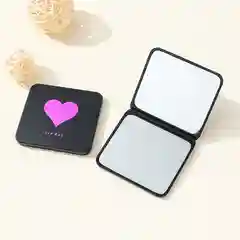 Серебряный зеркало карманное для макияжа, складное