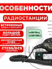 Рация TYT MD-9600, черная, автомобильная радиостанция с радиусом 30 км, UHF VHF IP67