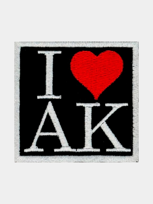 Нашивка шеврон на одежду I LOVE AK, на липучке