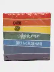 Пурпурный салфетки бумажные "С днём рождения" однослойные, 24 х 24 см, набор 20 штук
