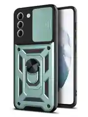 Зеленый чехол противоударный armors для Samsung S21 FE / Самсунг S21 ФЕ с защитой камеры
