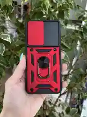 Красный чехол противоударный armors для Samsung S21 FE / Самсунг S21 ФЕ с защитой камеры