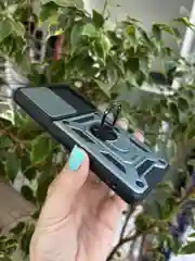 Зеленый чехол противоударный armors для Samsung S21 FE / Самсунг S21 ФЕ с защитой камеры