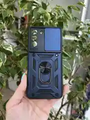 Темно-синий чехол противоударный armors для Samsung S21 FE / Самсунг S21 ФЕ с защитой камеры