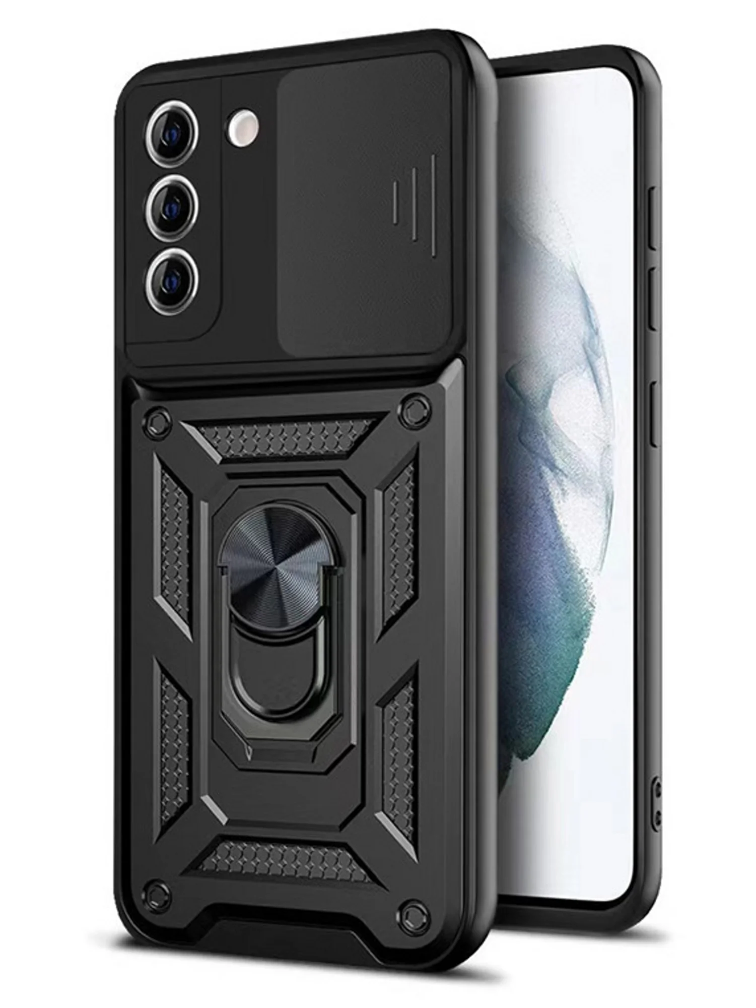 Черный чехол противоударный armors для Samsung S21 FE / Самсунг S21 ФЕ с защитой камеры