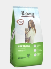 Сухой корм KARMY Sterilized Индейка 10 кг для стерил-нных кошек и кастрированных котов