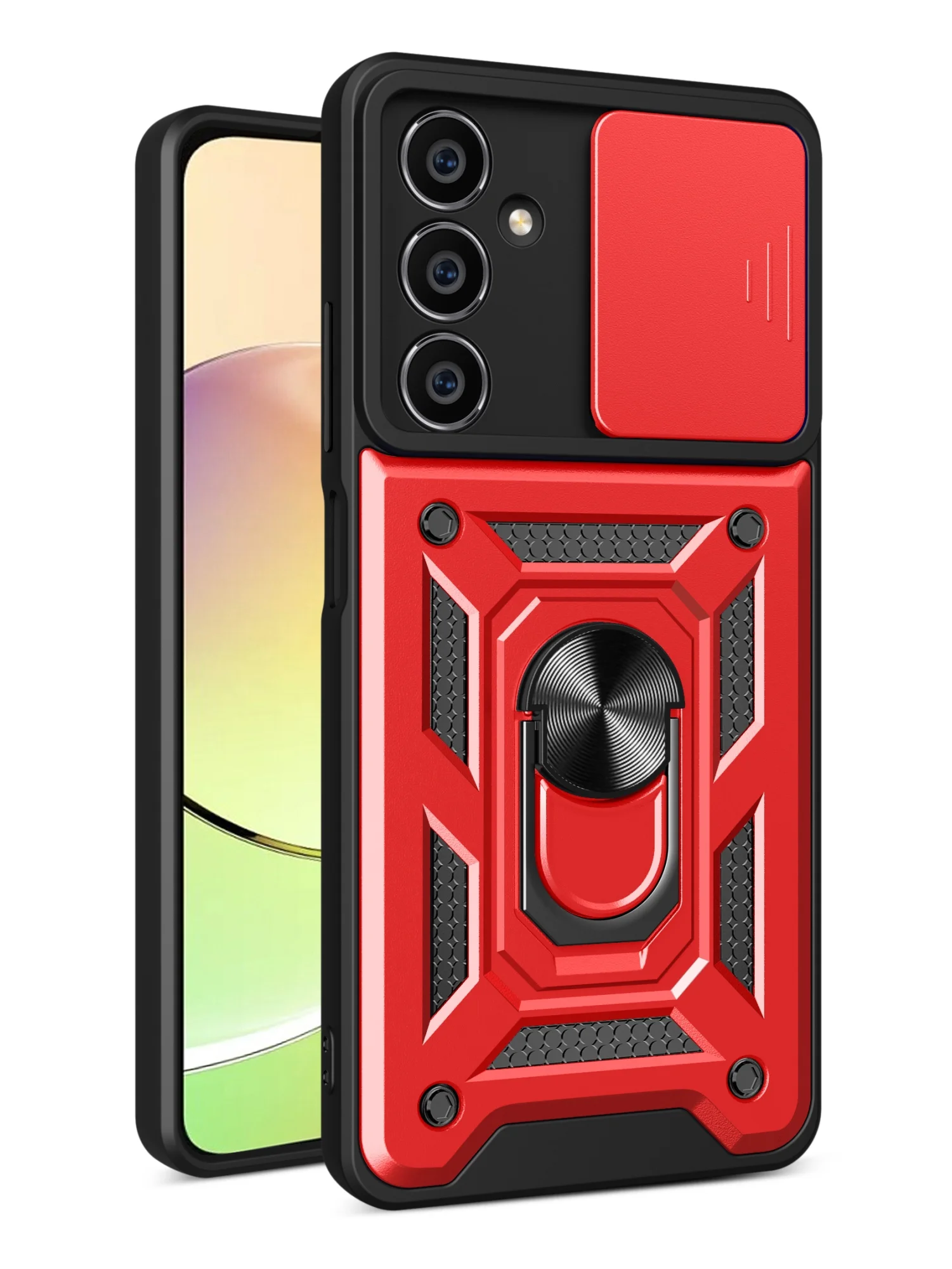 Красный чехол противоударный armors для Samsung S23 FE / Самсунг S23 ФЕ с защитой камеры
