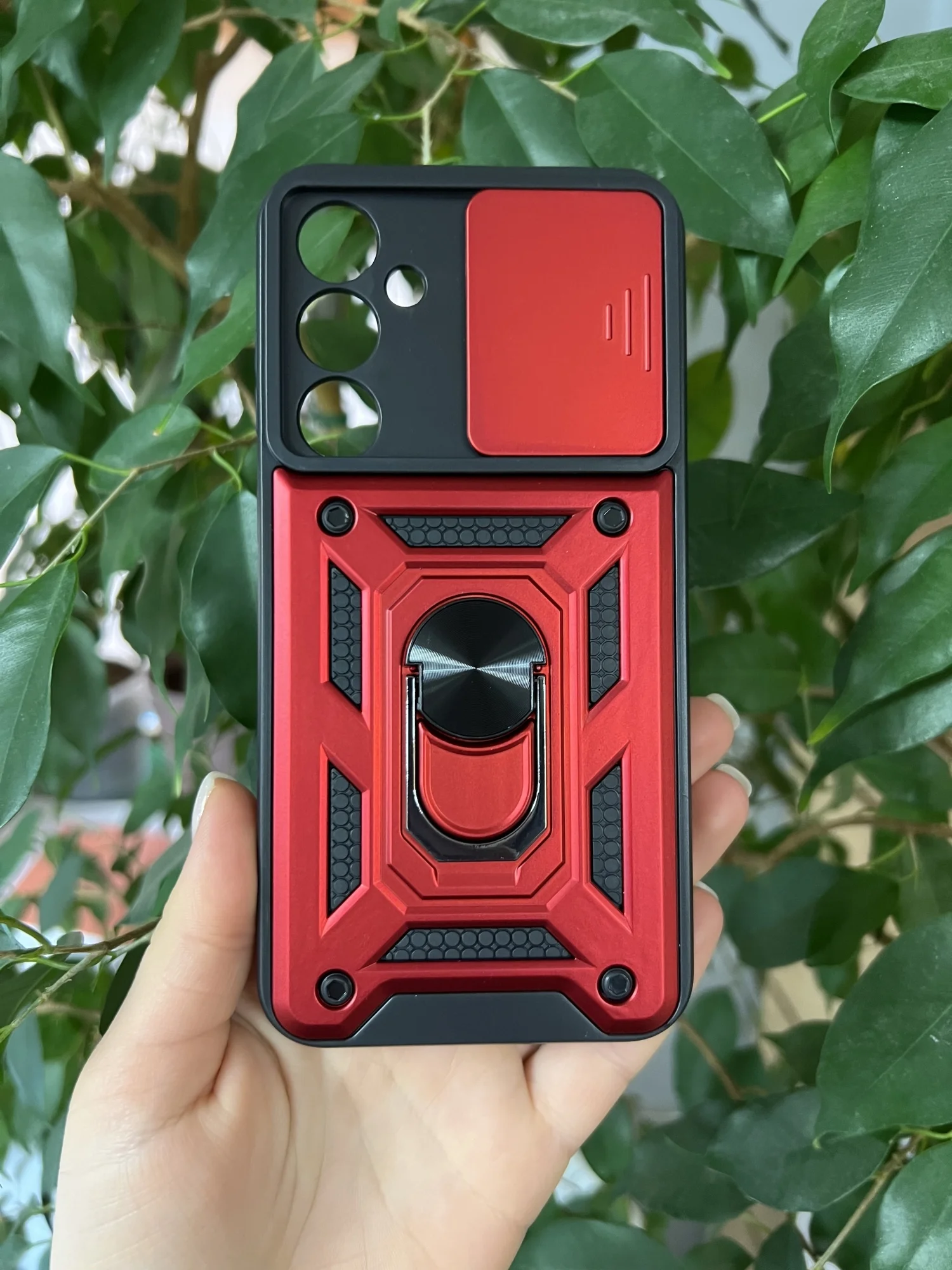 Красный чехол противоударный armors для Samsung S23 FE / Самсунг S23 ФЕ с защитой камеры
