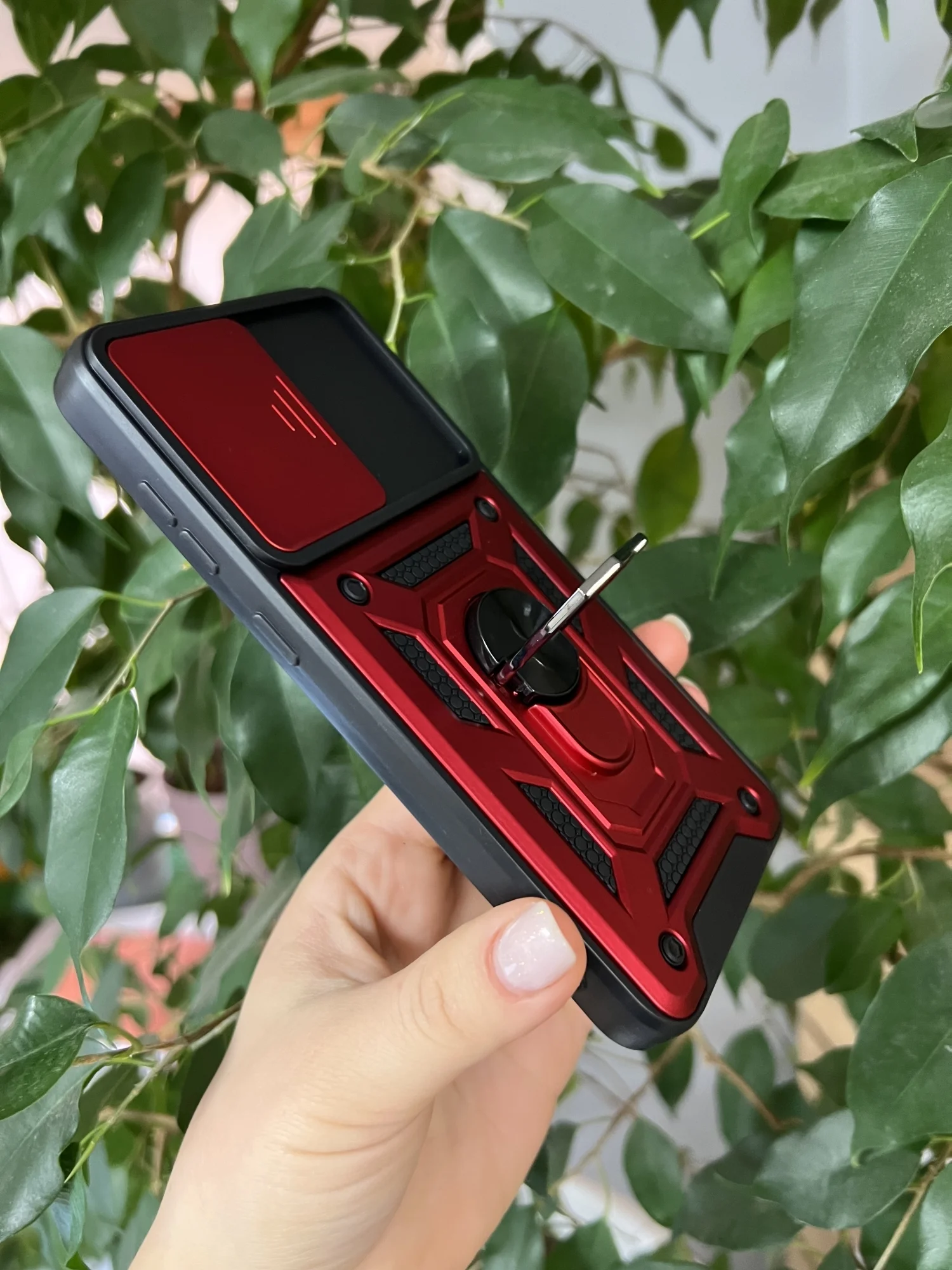 Красный чехол противоударный armors для Samsung S23 FE / Самсунг S23 ФЕ с защитой камеры