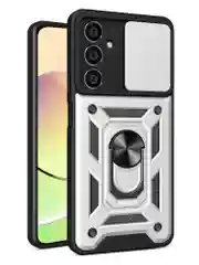 Серебряный чехол противоударный armors для Samsung S23 FE / Самсунг S23 ФЕ с защитой камеры