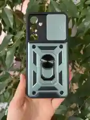 Зеленый чехол противоударный armors для Samsung S23 FE / Самсунг S23 ФЕ с защитой камеры
