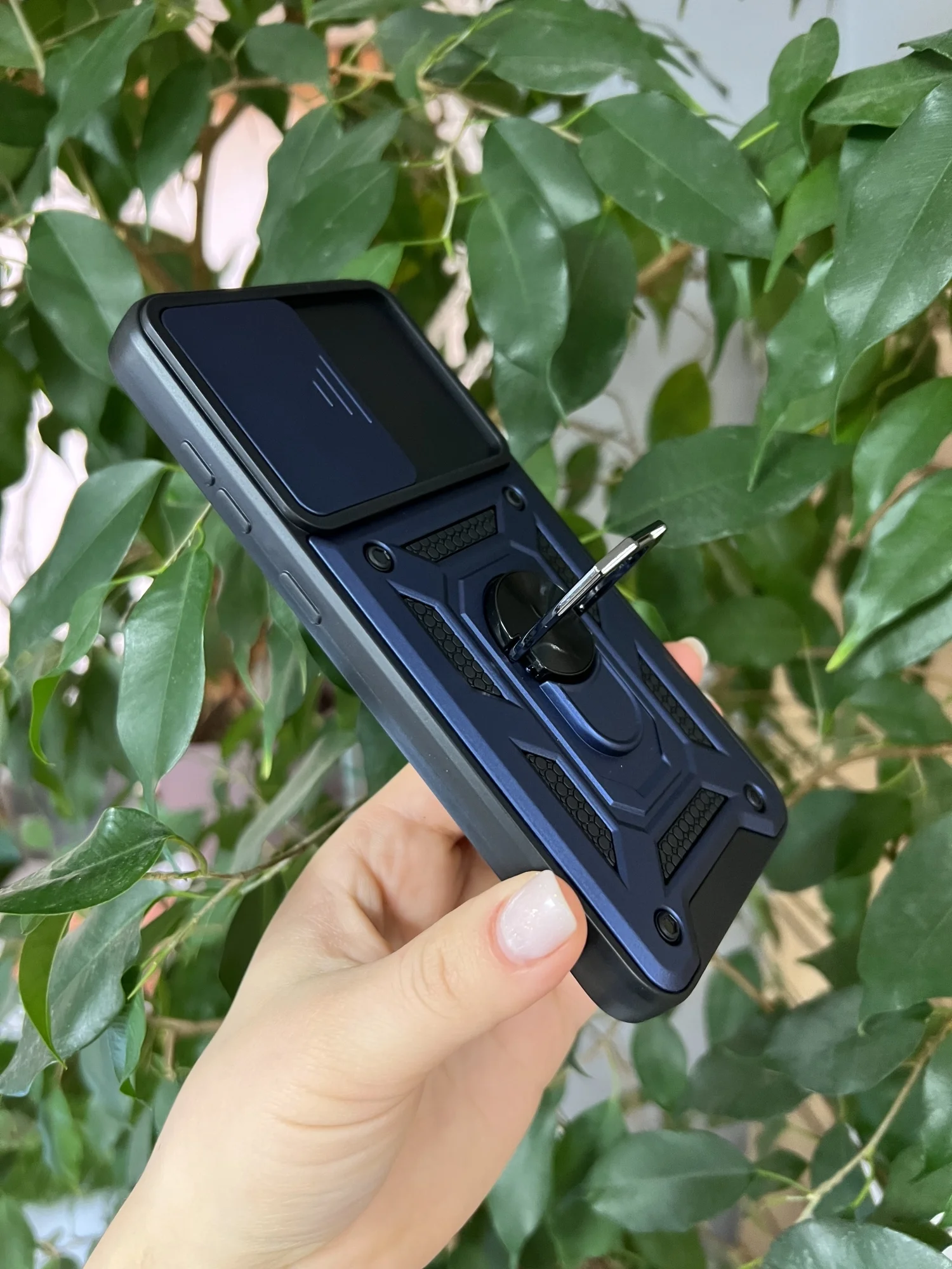 Темно-синий чехол противоударный armors для Samsung S23 FE / Самсунг S23 ФЕ с защитой камеры