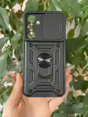 Черный чехол противоударный armors для Samsung S23 FE / Самсунг S23 ФЕ с защитой камеры