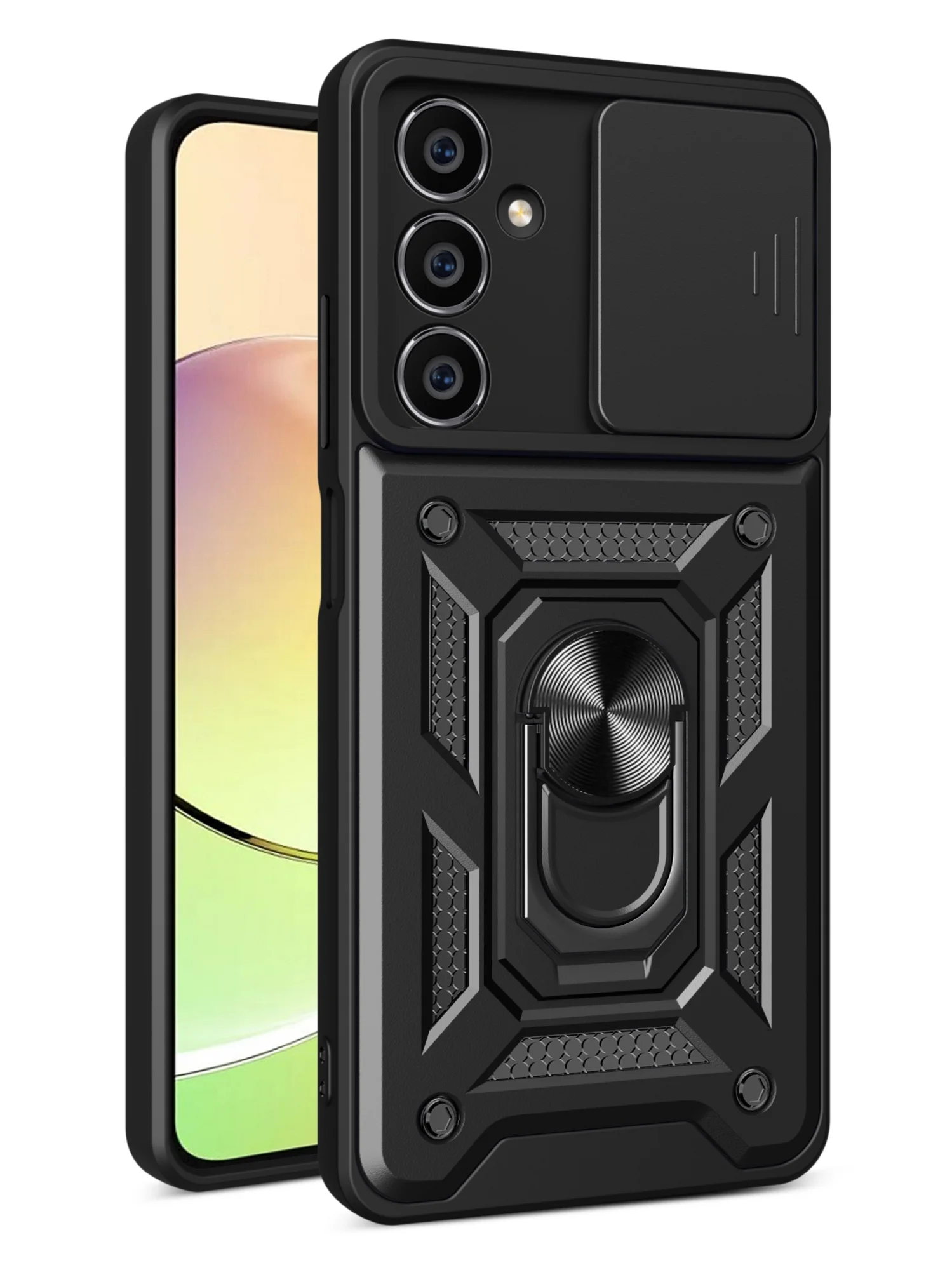 Черный чехол противоударный armors для Samsung S23 FE / Самсунг S23 ФЕ с защитой камеры