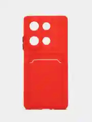 Красный чехол для Xiaomi Redmi Note 13 Pro 4G/Poco M6 Pro 4G (Редми Нот 13 Про/Поко М6) с карманом