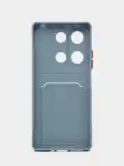 Синий меланж чехол для Xiaomi Redmi Note 13 Pro 4G/Poco M6 Pro 4G (Редми Нот 13 Про/Поко М6) с карманом