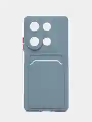 Синий меланж чехол для Xiaomi Redmi Note 13 Pro 4G/Poco M6 Pro 4G (Редми Нот 13 Про/Поко М6) с карманом