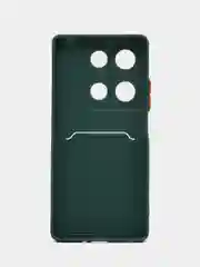 Тёмно-зелёный чехол для Xiaomi Redmi Note 13 Pro 4G/Poco M6 Pro 4G (Редми Нот 13 Про/Поко М6) с карманом